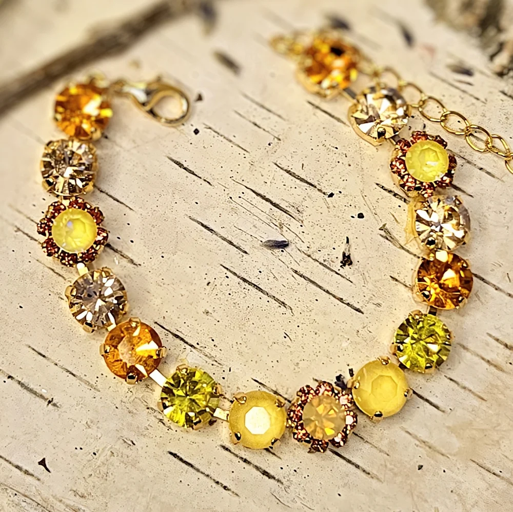 Elegant Gold and Yellow Crystal Bracelet